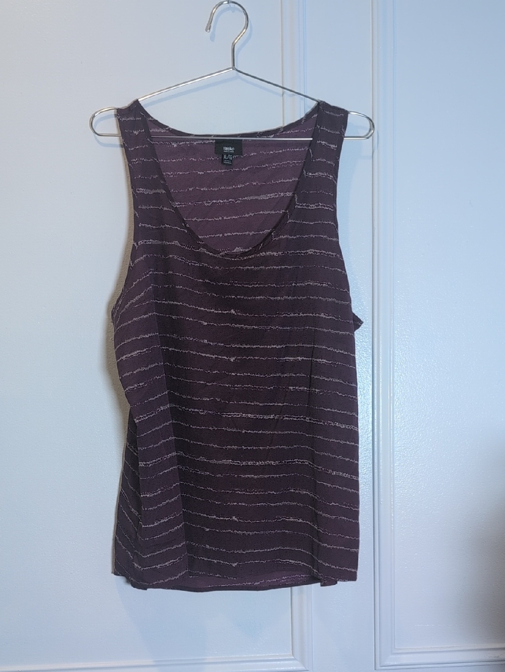 Mossimo Supply Co. Plum Striped Scoop Tank